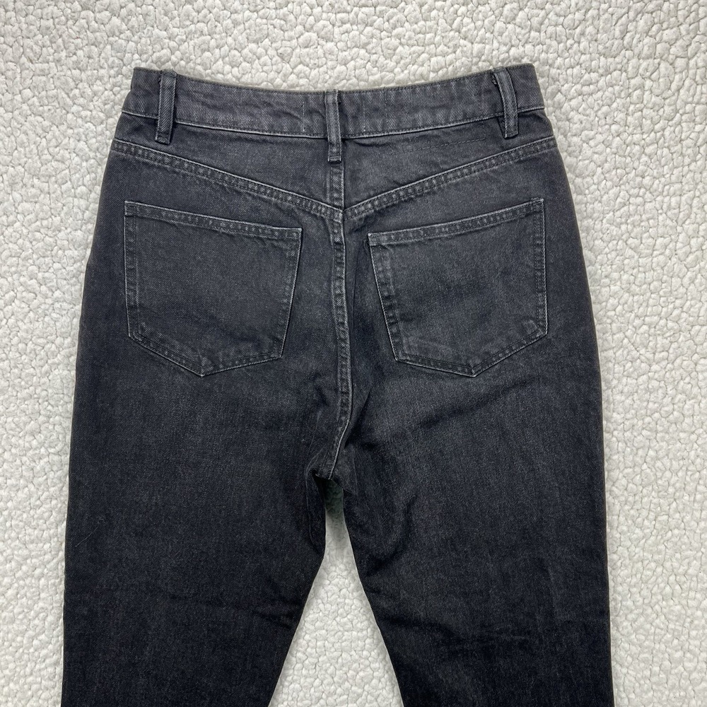 Zara Tapered Jeans Women's Size 26x28 Black Normcore Casual Everyday Distressed - Picture 5 of 10